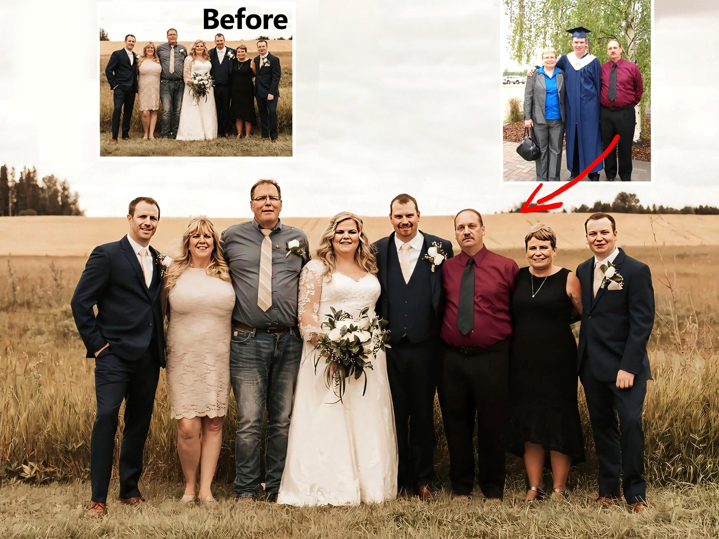 Photo Merge / Add People to Photo / Add Deceased Loved One / Family Portrait